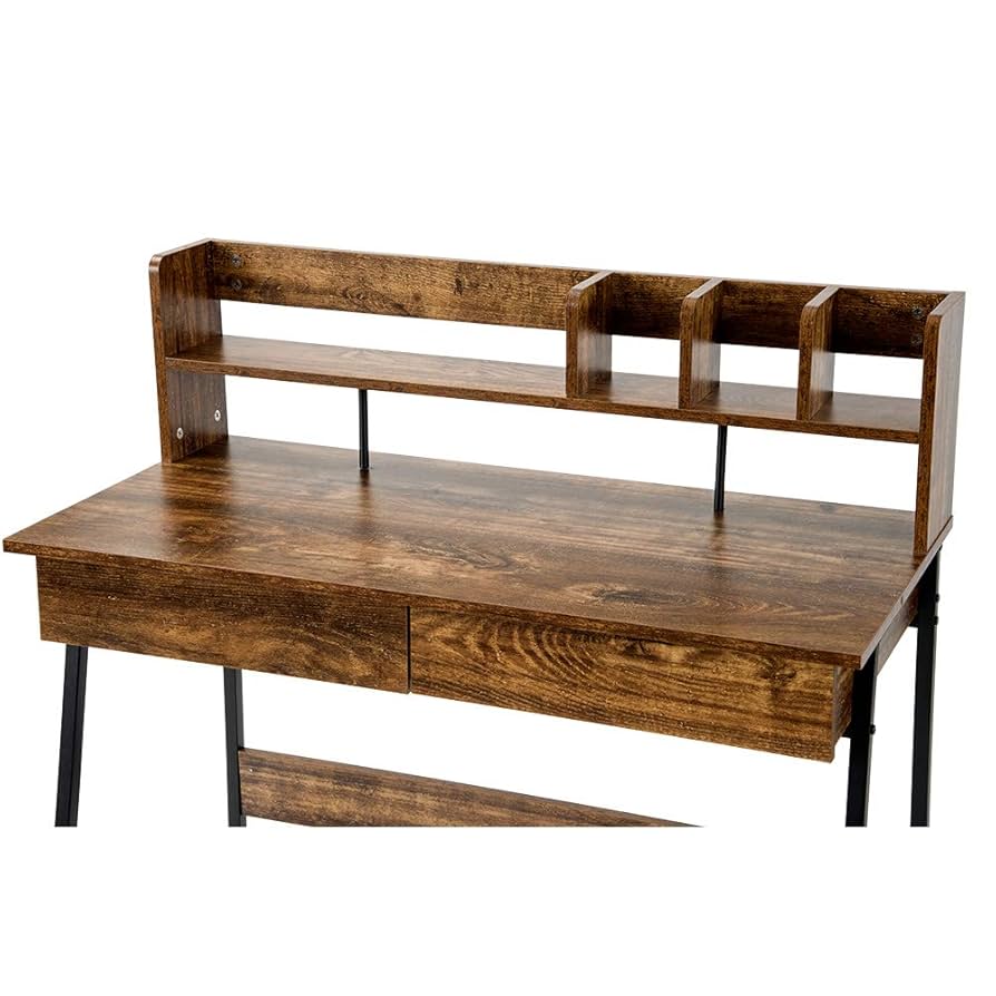 【ダークブラウン】パソコンデスク 引き出し付き　収納台　ミシン台 学習机 勉強机 Amazon｜パソコンデスク 引き出し付き 収納台 ミシン台 学習机